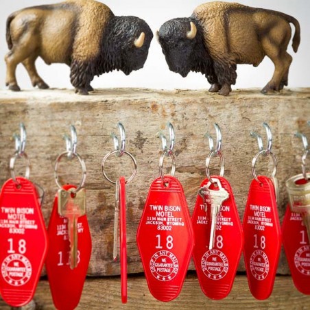 MOTEL Key tag  TWIN BISON MOTEL made in USA