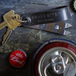 Waterproof Snake Bite Keychain Bottle Opener Black Silicone