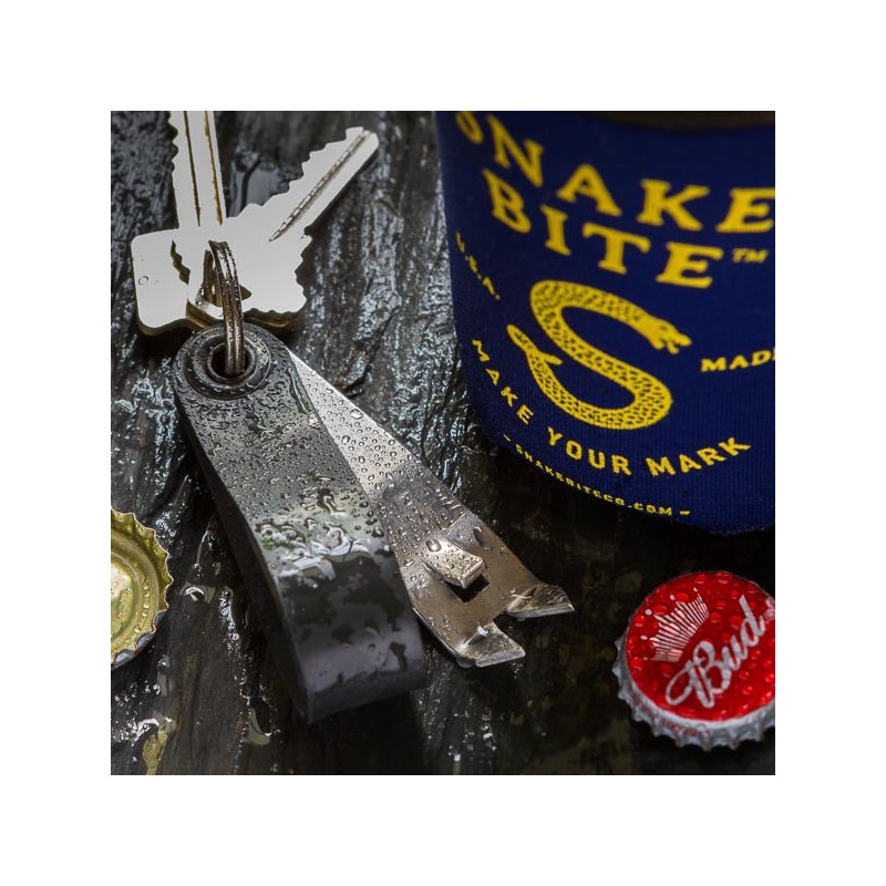 Waterproof Snake Bite Keychain Bottle Opener Black Silicone