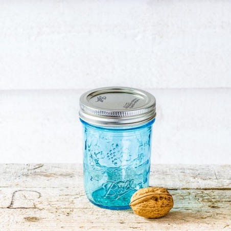 BALL - BLUE COLLECTOR REGULAR  MASON JAR 8OZ  MADE IN USA