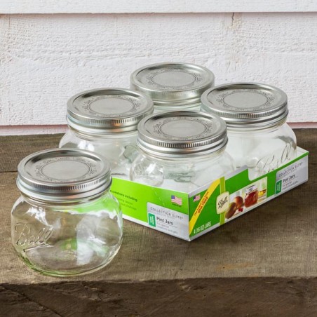  Ball Wide Mouth Pint 16-Ounces Mason Jars with Lids and Bands,  (Set of 3): Home & Kitchen