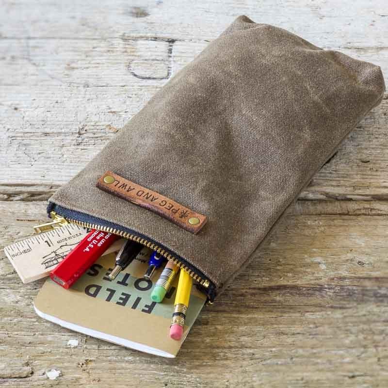 POUCH brown by PEG and AWL made in USA