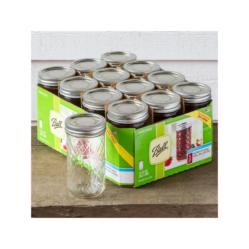 Pack 12 X 3.10€ Mason Jar Regular Quilt 12oz Made in USA