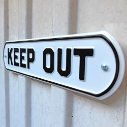 Embossed "DANGER KEEP OUT" sign made in USA