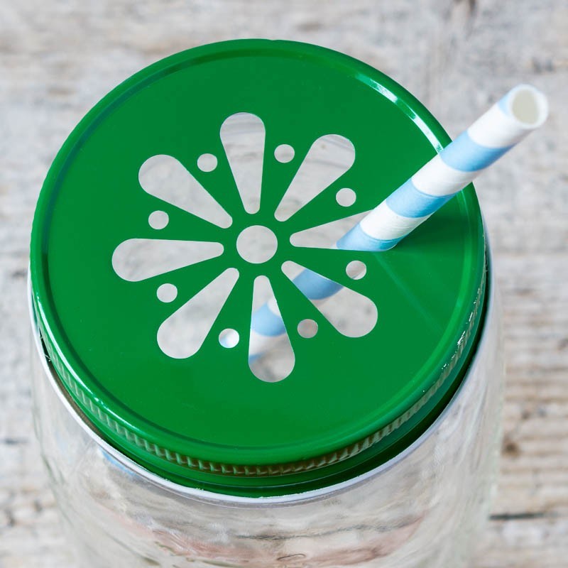 Embossed 16oz Square Mason Jar. Lids Separate