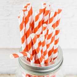 Yellow & white  Paper Straws made in USA