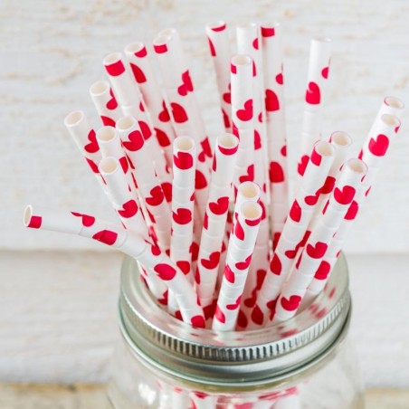 Heart  Paper Straws made in USA