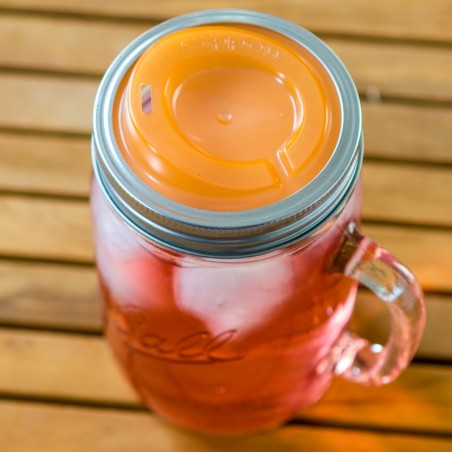 Cuppow Mason Jar Drinking Lids, Original Orange