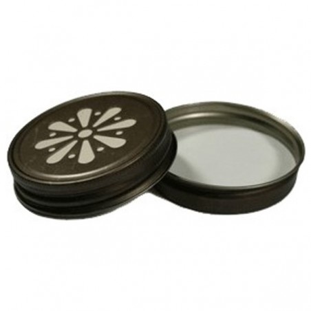DAISY MASON JAR  BRONZE LID REGULAR - made in USA