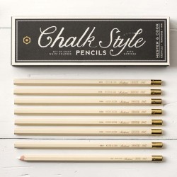 Etui de 8 crayons blanc & bloc noir Hester & Cook Made in USA