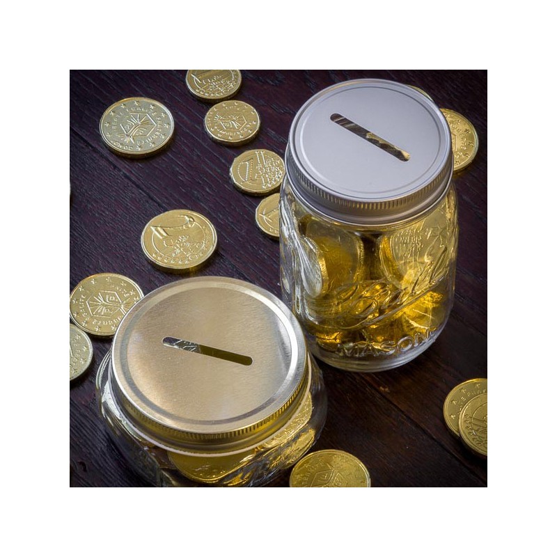 Regular Mason Jar Coin Slot Lid ⎟ MASON JAR COIN LID⎟LE COMPTOIR AMERICAIN
