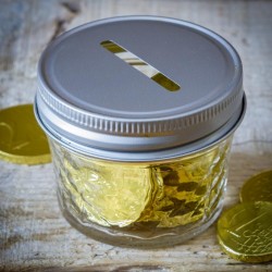 Piggy Bank mason jar 16oz - made in USA