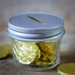 Piggy Bank mason jar 16oz - made in USA