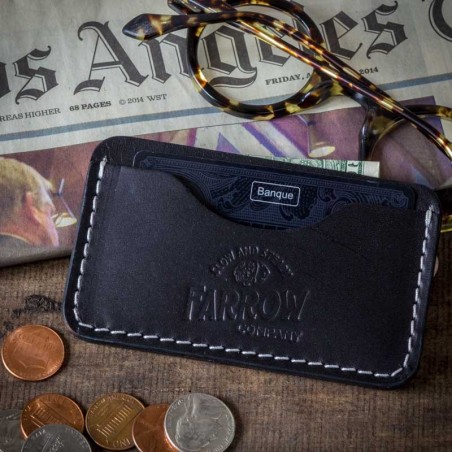 LEATHER SLIM WALLET BLACK - Farrow Co - Made in USA
