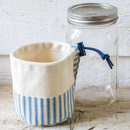 iLIDS sleeve BLUE &  Mason Jar 32oz Wide Mouth 16oz made in USA