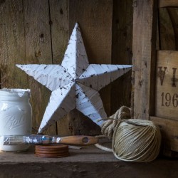 AMISH TIN BARN STAR 12'' WHITE made in USA