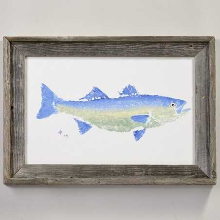 GYOTAKU print STRIPED BASS 30x45cm