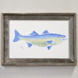 IMPRESSION D'ART GYOTAKU STRIPED BASS 30x45cm