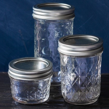 Ball 12 oz Regular Mouth Quilted Crystal Jars with Bands