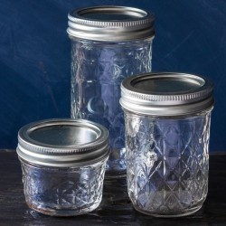 Bocal Mason Regular Jelly Jar motif Quilt 12oz Made in USA