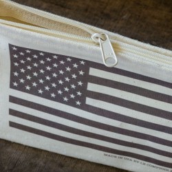 Stars and stripes canvas zipper pouch - Made in USA