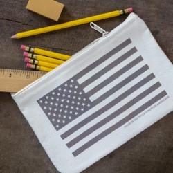 Stars and stripes canvas zipper pouch - Made in USA