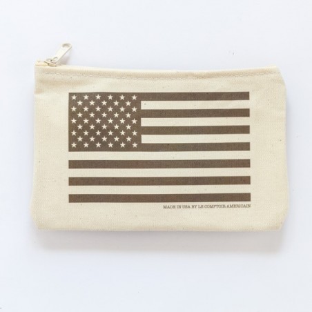 Trousse coton "Drapeau USA" monochrome - made in USA