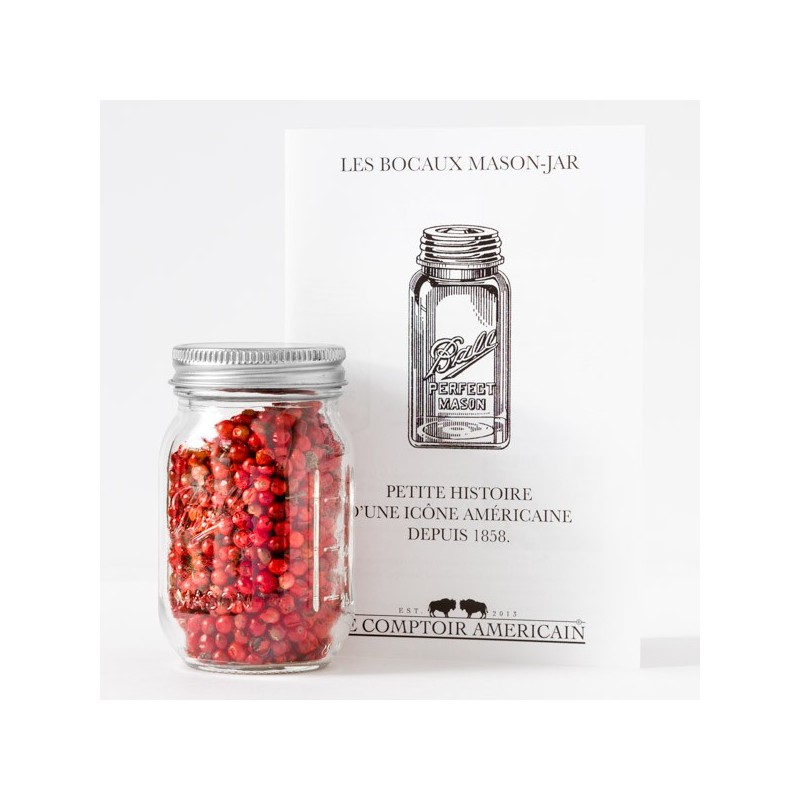 4oz Handled Jar w/White Sifter Caps ⎟ MASON JAR ⎟ le comptoir americain