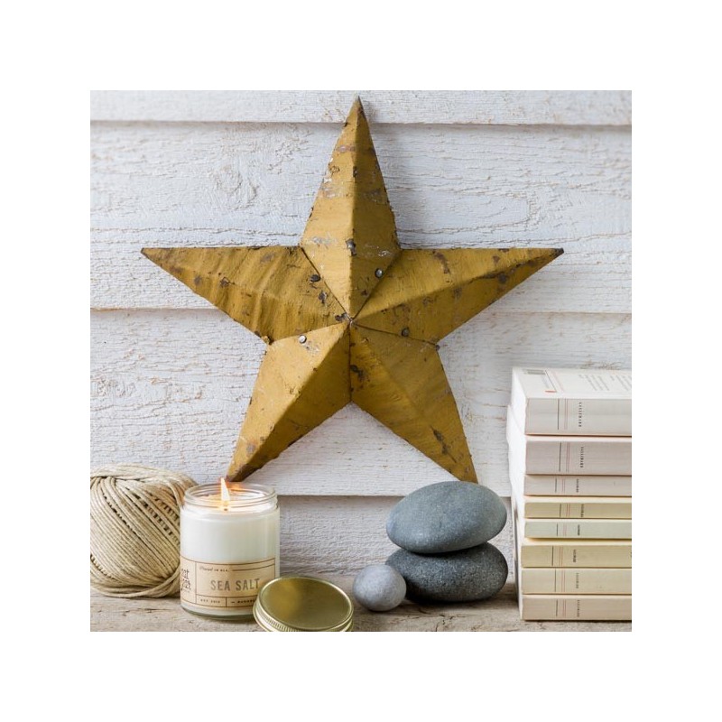 AMISH TIN BARN STAR mustard Yellow made in USA