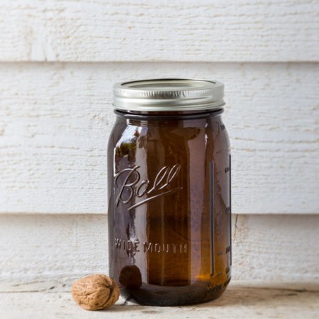 BALL - AMBER WIDEMOUTH MASON JAR - (32 oz.)