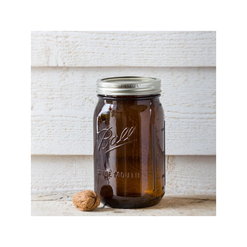 BALL - AMBER WIDEMOUTH MASON JAR - (32 oz.)