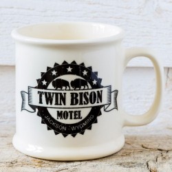 MUG EN FAIENCE TWIN BISON MOTEL - Made in USA