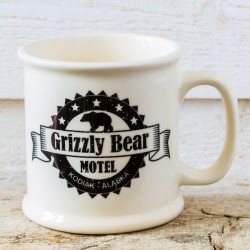 PORCELAIN MUG GRIZZLY BEAR MOTEL - Made in USA