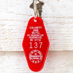 CALAMITY JANE MOTEL VINTAGE  KEY TAG made in USA