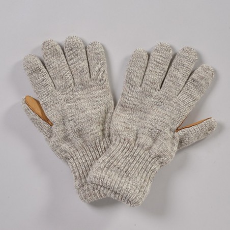 lined ragg wool Glove with Deerskin Palm MEN charcoal