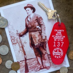 CALAMITY JANE MOTEL VINTAGE  KEY TAG made in USA