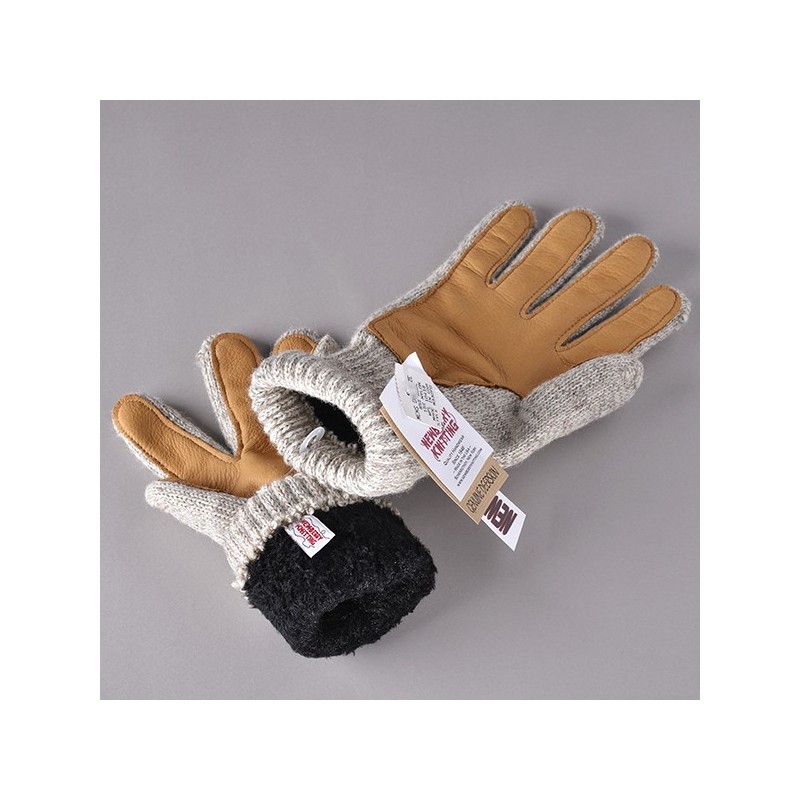 lined ragg wool Glove with Deerskin Palm ⎟