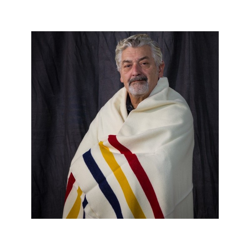 Revival Stripe Wool Throw - White Multi