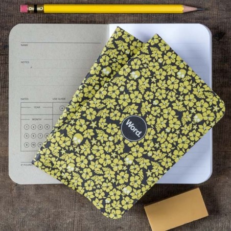 BLUE FLORAL & SKULLS NOTEBOOK - PACK DE 3 made in USA