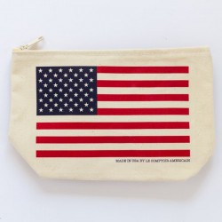 Stars and stripes canvas zipper pouch (Color)- Made in USA