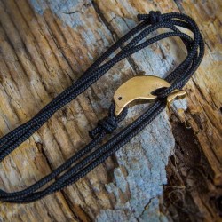 Bracelet Dauphin cordon noir  CAPE CLASP - made in USA