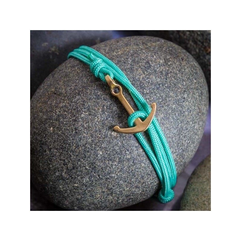 Bracelet Ancre cordon turquoise  CAPE CLASP - made in USA