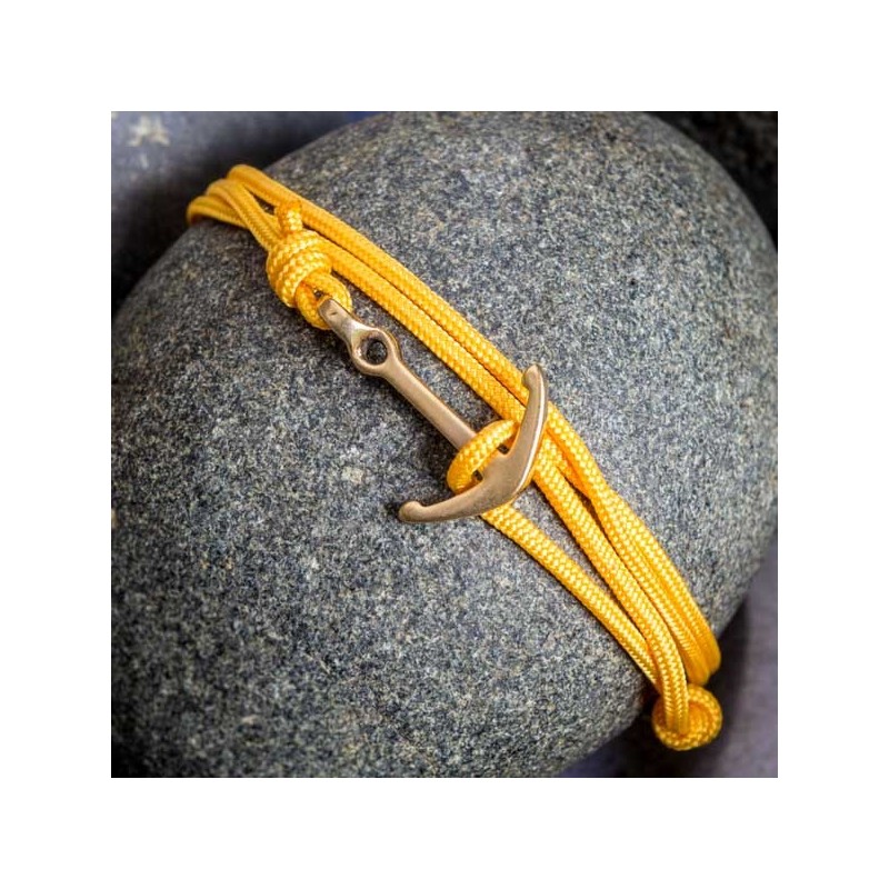 Bracelet Ancre cordon orange  CAPE CLASP - made in USA