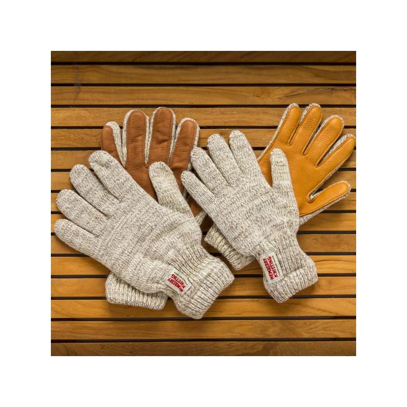 lined ragg wool Glove with Deerskin Palm ⎟
