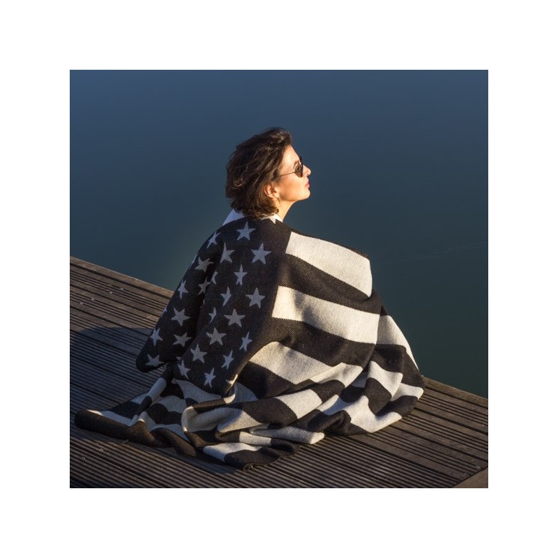 American Flag Wool Throw by FARIBAULT made in USA