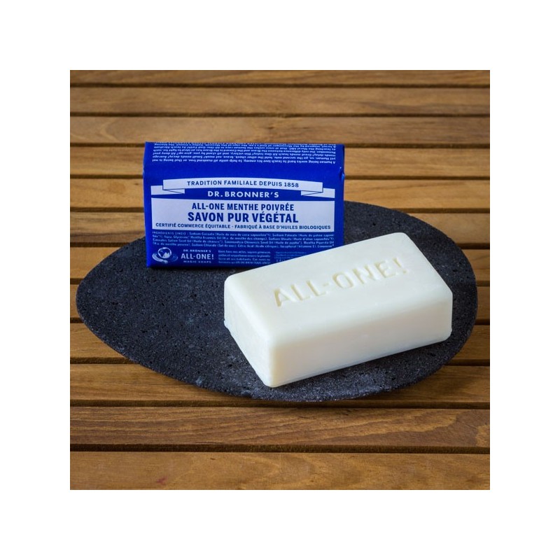 Pain de savon 140g. Menthe poivrée  - Dr. Bronner's - Made in USA