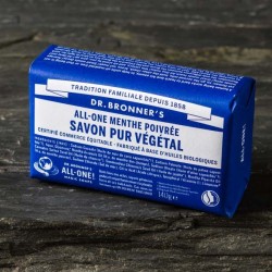 Pain de savon 140g. Menthe poivrée  - Dr. Bronner's - Made in USA