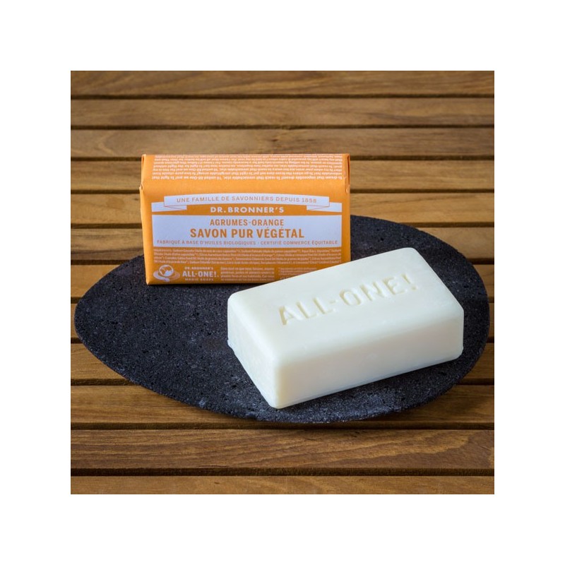 Pain de savon 140g. Agrumes Orange  - Dr. Bronner's - Made in USA