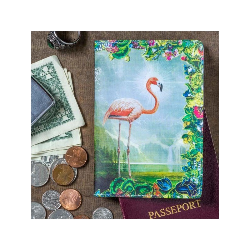 Flamingo Rainbow Paradise Passport Holder - Made in USA