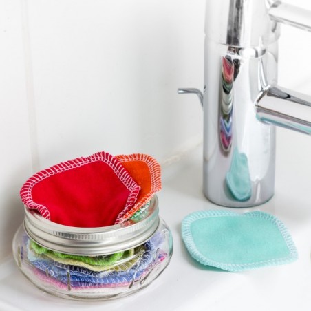 20 Lingettes démaquillantes réutilisables multicolore en coton - Marleys Monsters - Made in USA